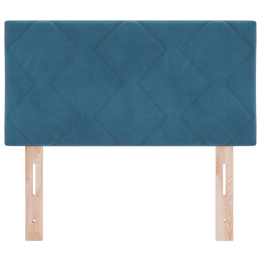 LED Headboard with LED Strip Lights Dark blue 80 cm Velvet